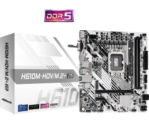 Материнская плата ASRock H610M-HDV/M.2+ D5, LGA1700, Intel H610, Micro-ATX