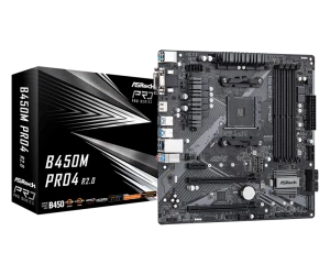 Материнская плата ASRock B450M PRO4 R2.0, AM4, AMD B450, Micro-ATX