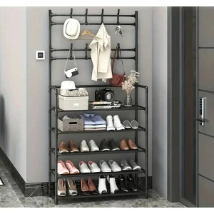 МЕТАЛЛИЧЕСКАЯ ВЕШАЛКА ДЛЯ ОДЕЖДЫ С 5 ПОЛКАМИ, 60x26x172 СМ (RKJ126B)