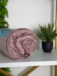 CEARSAF CU ELASTIC DIN VELUR, MOV PLUM, 180X200CM (10MS2-16-EV)