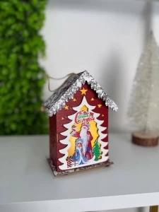 РОЖДЕСТВЕНСКИЙ ДЕРЕВЯННЫЙ ШАР С ТЁПЛОЙ ПОДСВЕТКОЙ, 15CM (CP-24-125)