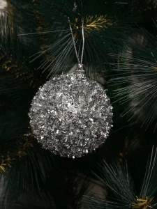 SET 6 GLOBURI ARGINTII PENTRU BRAD, 7CM (CP-24-256)