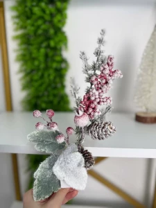 RAMURA FESTIVA CU DETALII NATURALE SI ZAPADA FINA, 35CM (CP-24-003)