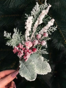 RAMURA DECORATIVA CU FRUCTE SI FRUNZE NINSE, 38CM (CP-24-020)