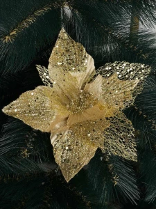 FLOARE PENTRU BRAD, AURIE CU SCLIPICI, 27CM (CP-24-032)