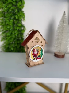 ДЕКОРАТИВНЫЙ ДЕРЕВЯННЫЙ ГЛОБУС С ДЕДОМ МОРОЗОМ, 15.5 СМ (CP-24-124)