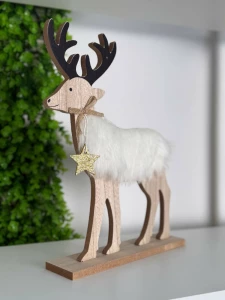 CERB DECORATIV DIN LEMN CU BLANITA, 30CM (CP-24-147)