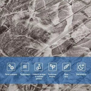 САМОКЛЕЯЩИЕСЯ ОБОИ С ИМИТАЦИЕЙ КИРПИЧА, СЕРЫЕ, 70X77 СМ