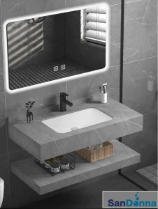 Set mobilier baie din piatra sinterizata 1009G (60cm)