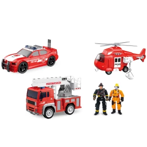 1:20 Set mașini de pompieri cu fricțiune (lumini /sunete)