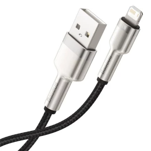 Cable USB - Lightning, 2.4A, 1m, Baseus Cafule Metal Black  CALJK-A01