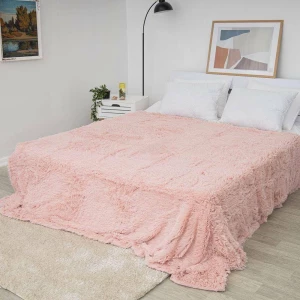 PATURA PUFOASA, ROZ PUDRAT,  220x240CM, (55-600-35)