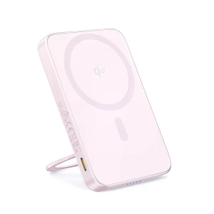Baseus Power Bank Magsafe PicoGo Qi2 with Kickstand 5000mAh, 20w with cable Type-C 0.3m, Pink