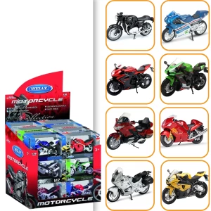 Motociclete metalice de colecție  1:18 Welly , 8 modele