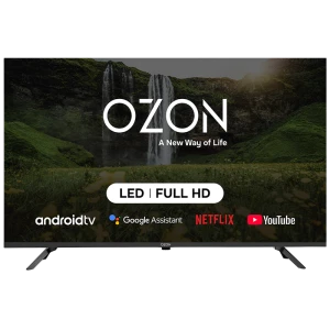 40" LED SMART Телевизор OZON H40S7000R, 1920x1080 FHD, Android TV, Чёрный