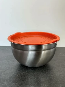 BOL DIN OTEL INOXIDABIL CU CAPAC DE CULOARE PORTOCALIU (1022-1)