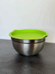 BOL DIN OTEL INOXIDABIL CU CAPAC DE CULOARE VERDE (1022-2)