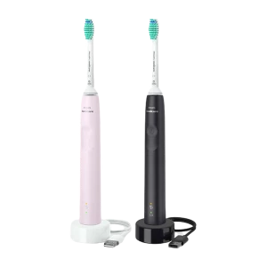 Periuța de dinți electrică sonică Philips HX3675/15, Negru | Roz