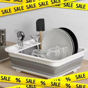 USCATOR SCURGATOR PLIABIL PENTRU VASE CU SUPORT PENTRU TACAMURI, FARFURII SI PAHARE, SILICON