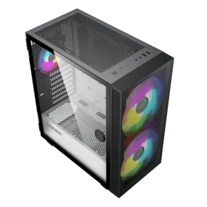 Carcasă PC Gamemax Aero, Midi-Tower, Fără PSU, Negru